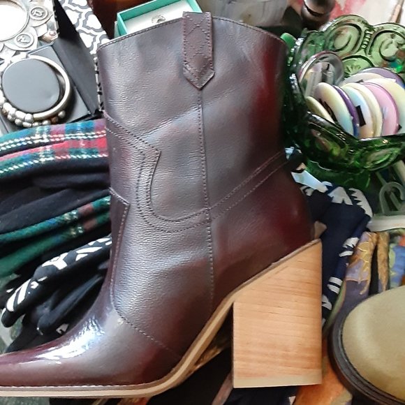 STILVALI DARK RED COWGIRL ANKLE BOOTS LEATHER EURO SIZES - Picture 3 of 6